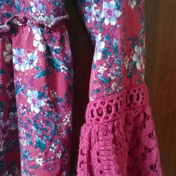 Art Class floral boho peasant dress size kids medium (7/8) - Picture 2 of 4
